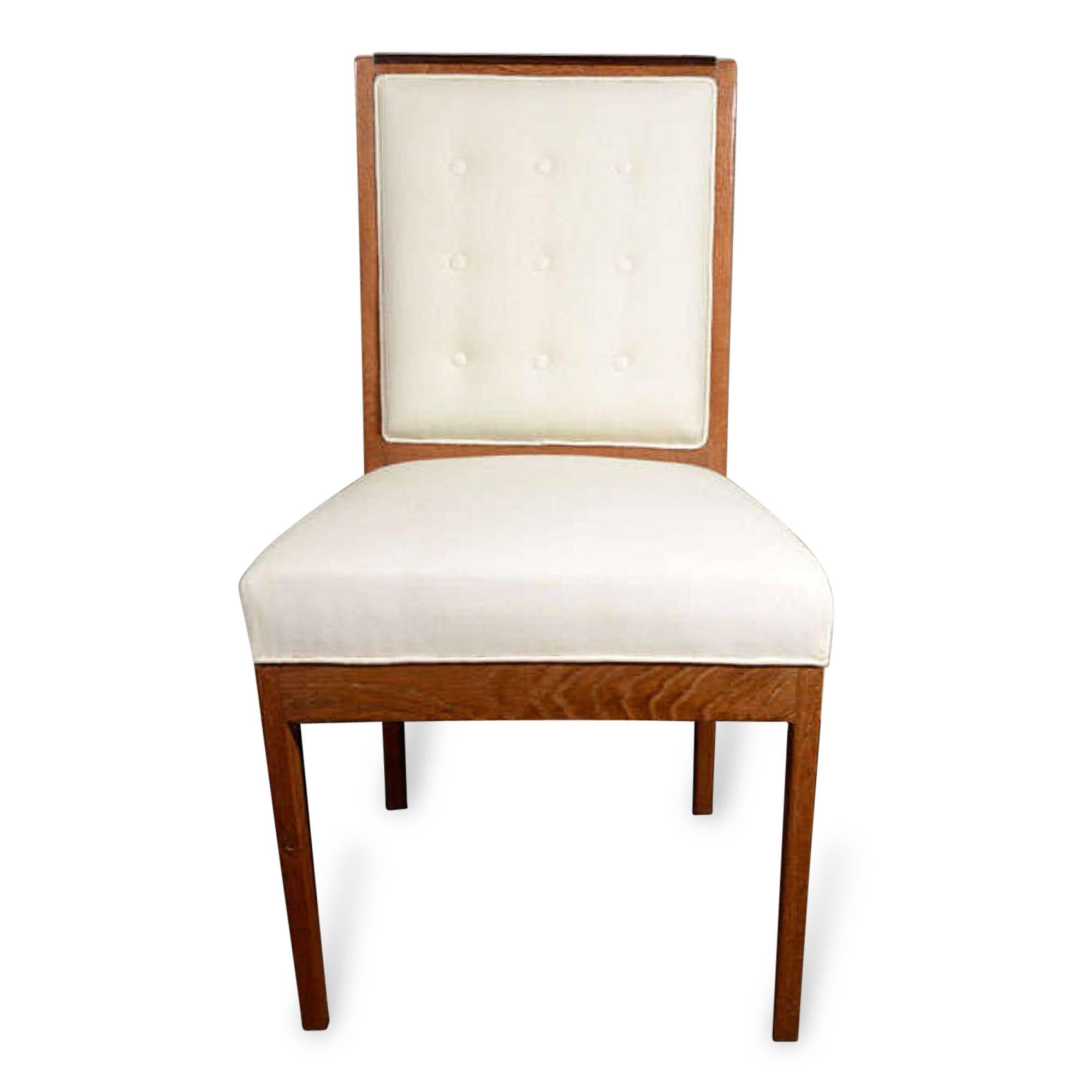Set of Six Upholstered Dining Chairs, French, circa 1940 In Excellent Condition For Sale In Hoboken, NJ