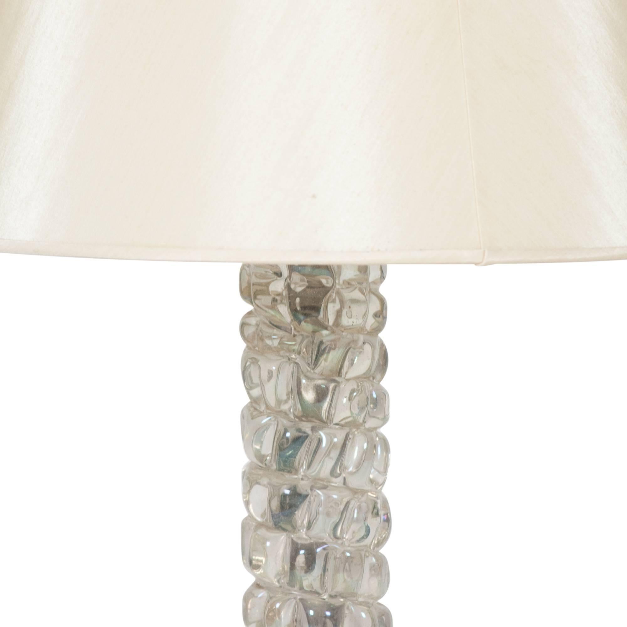 Mid-20th Century Barovier e Toso Glass Table Lamp, Italian, 1940s For Sale