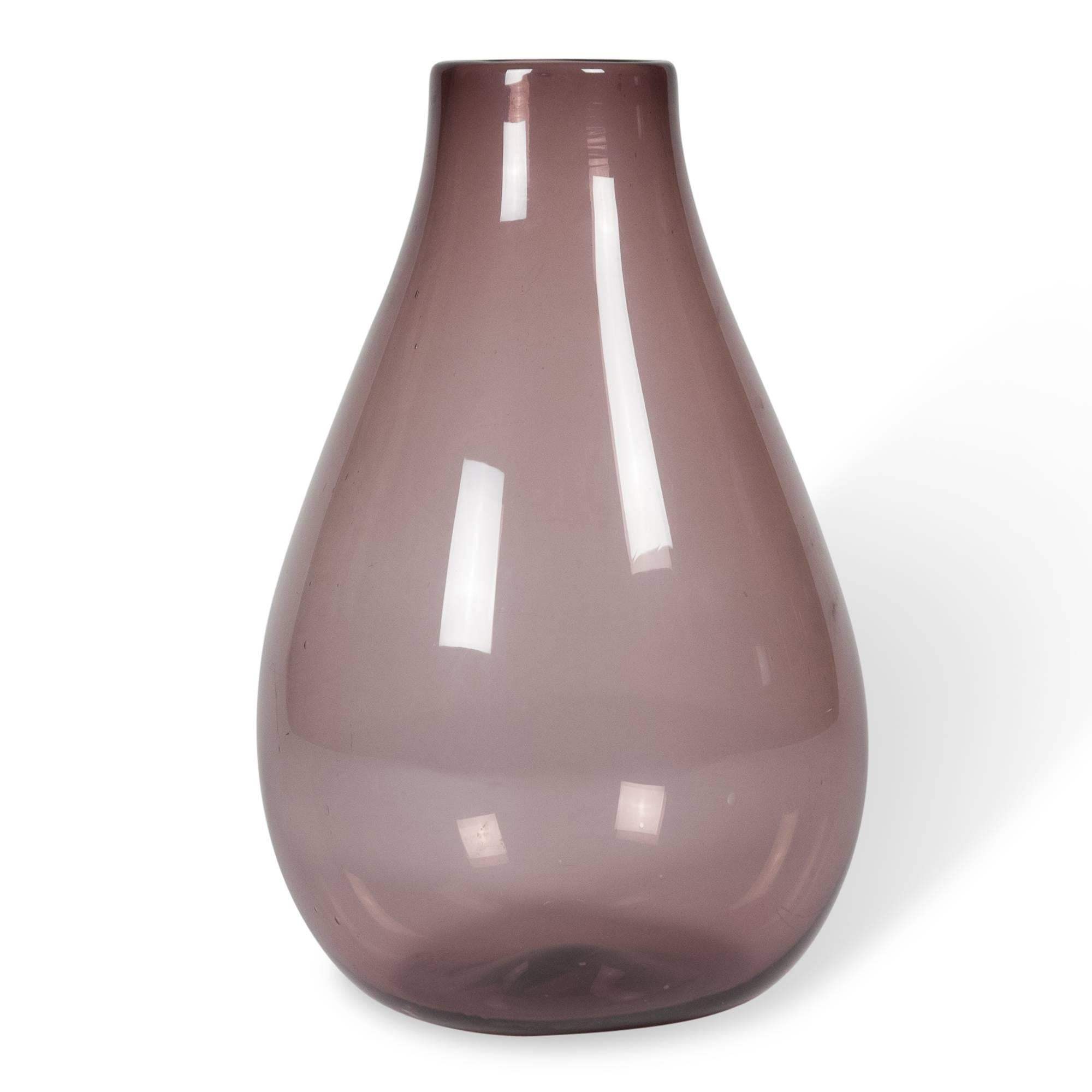 Modern Large Aubergine Color Glass Vase, Murano, 1960s For Sale