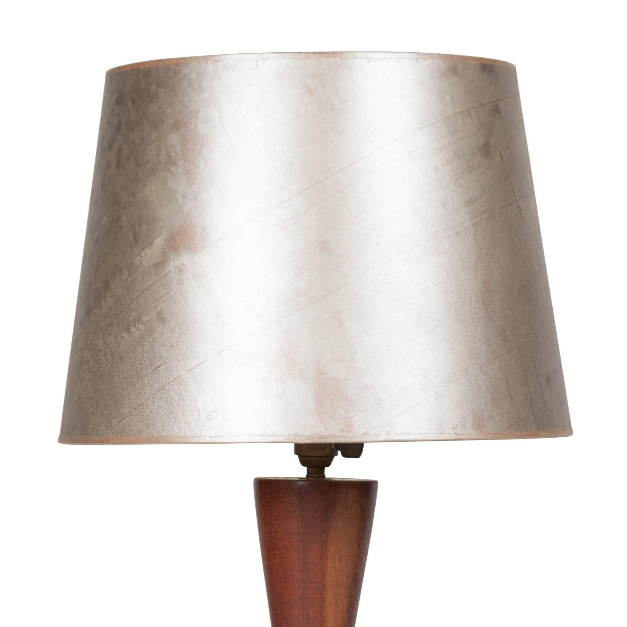Turned Walnut Table Lamp, Danish, 1950s For Sale 3