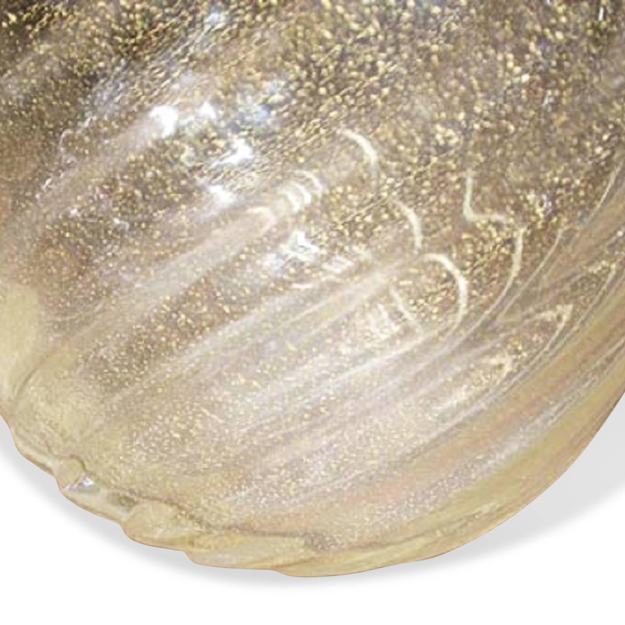 Italian Barovier e Toso Cordonato d'oro Glass Vase For Sale