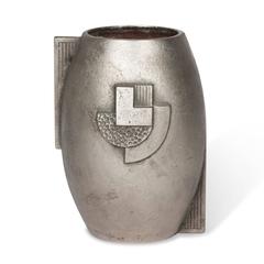 Textured Monel Metal Vase, French, circa 1930