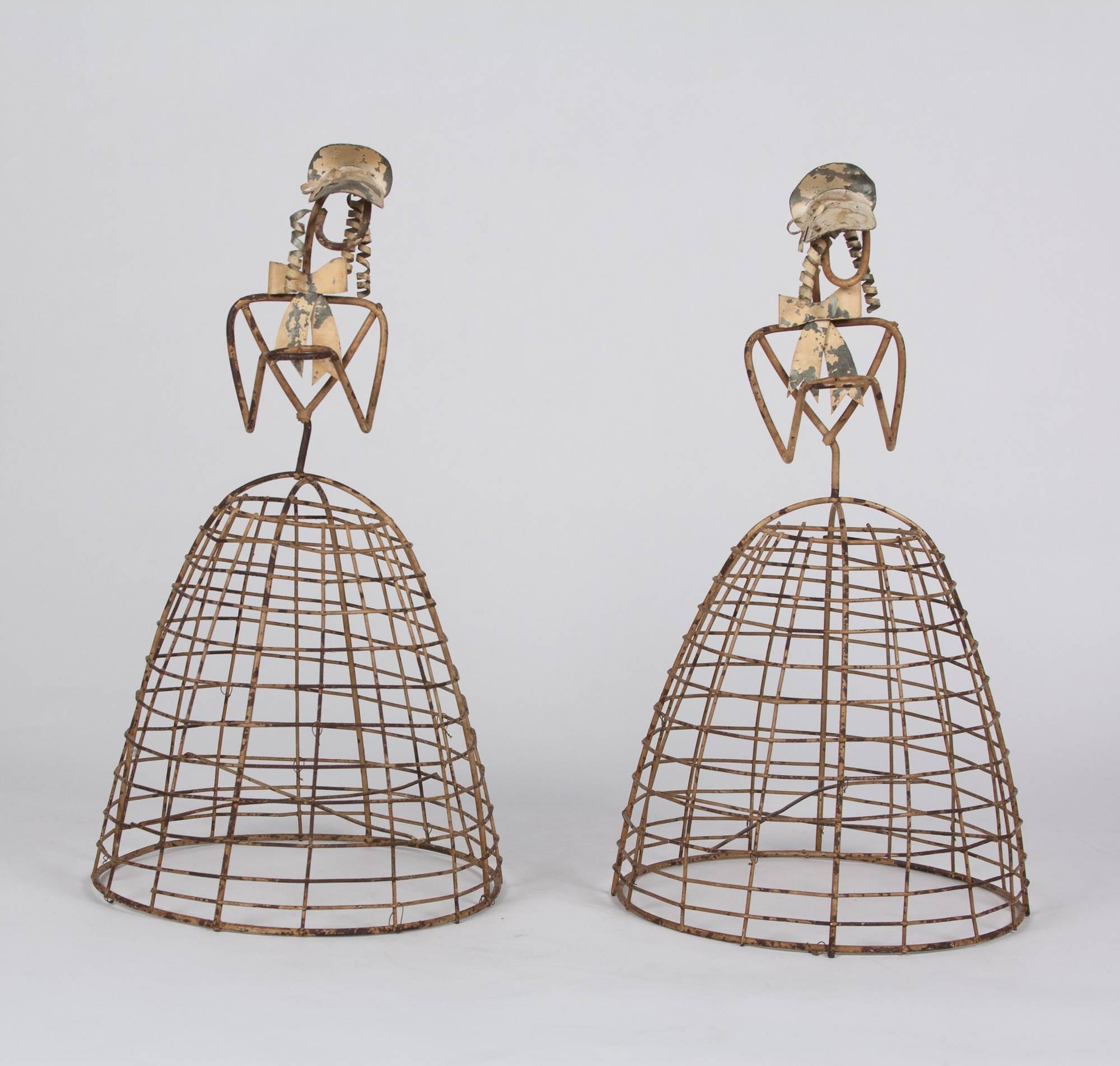 Mid-20th Century Two Painted Wire Planters by Colette Gueden for Primavera For Sale