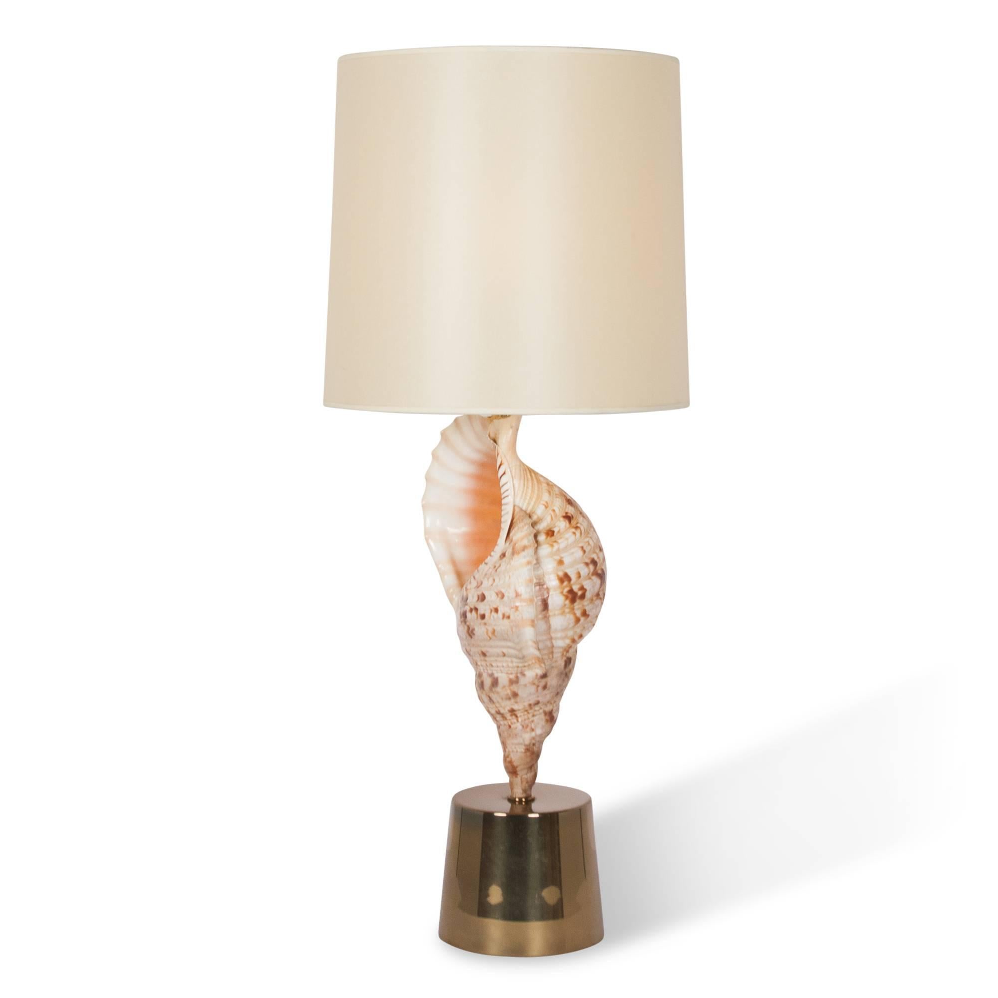 Modern Large Mounted Seashell Table Lamp by Charles et Cie, French, 1970s For Sale