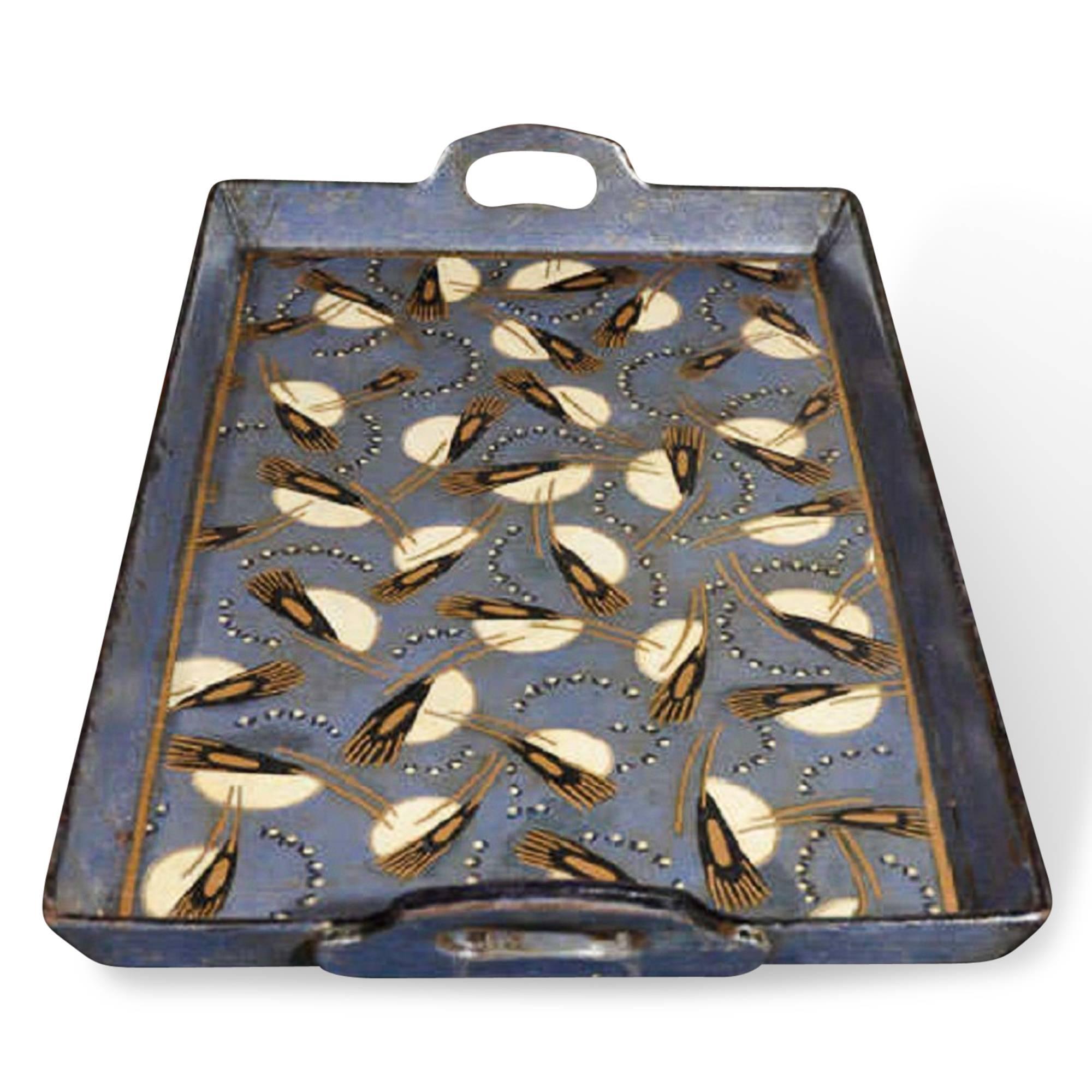 Early 20th Century Papier Mâché Tray and Box Attributed to Paul Poiret, French, 1920s For Sale