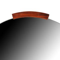 Circular Wall Mirror with Pallisandre Accents, French, 1930s