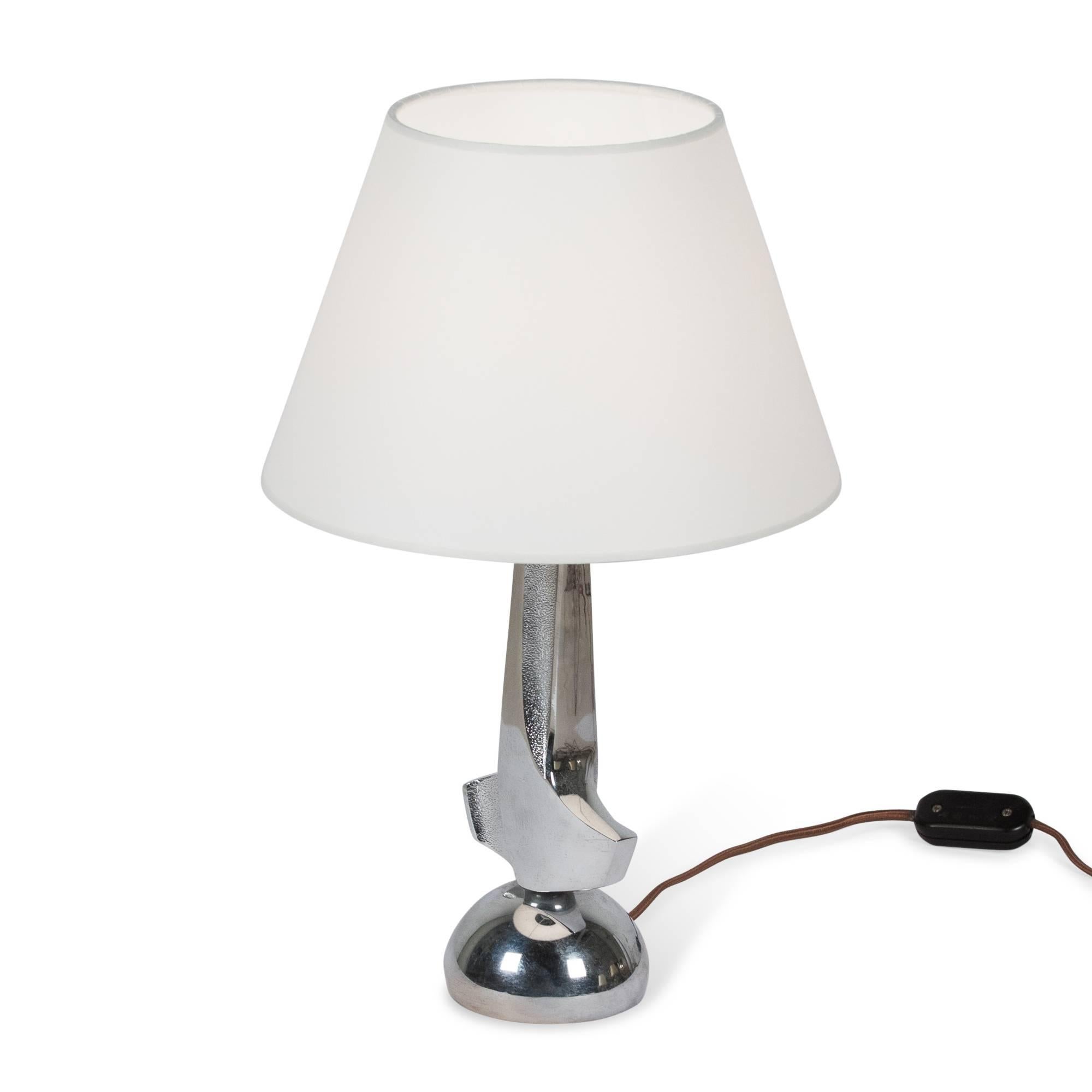 Mid-20th Century Chrome Streamline Table Lamp, Italian, 1930s For Sale