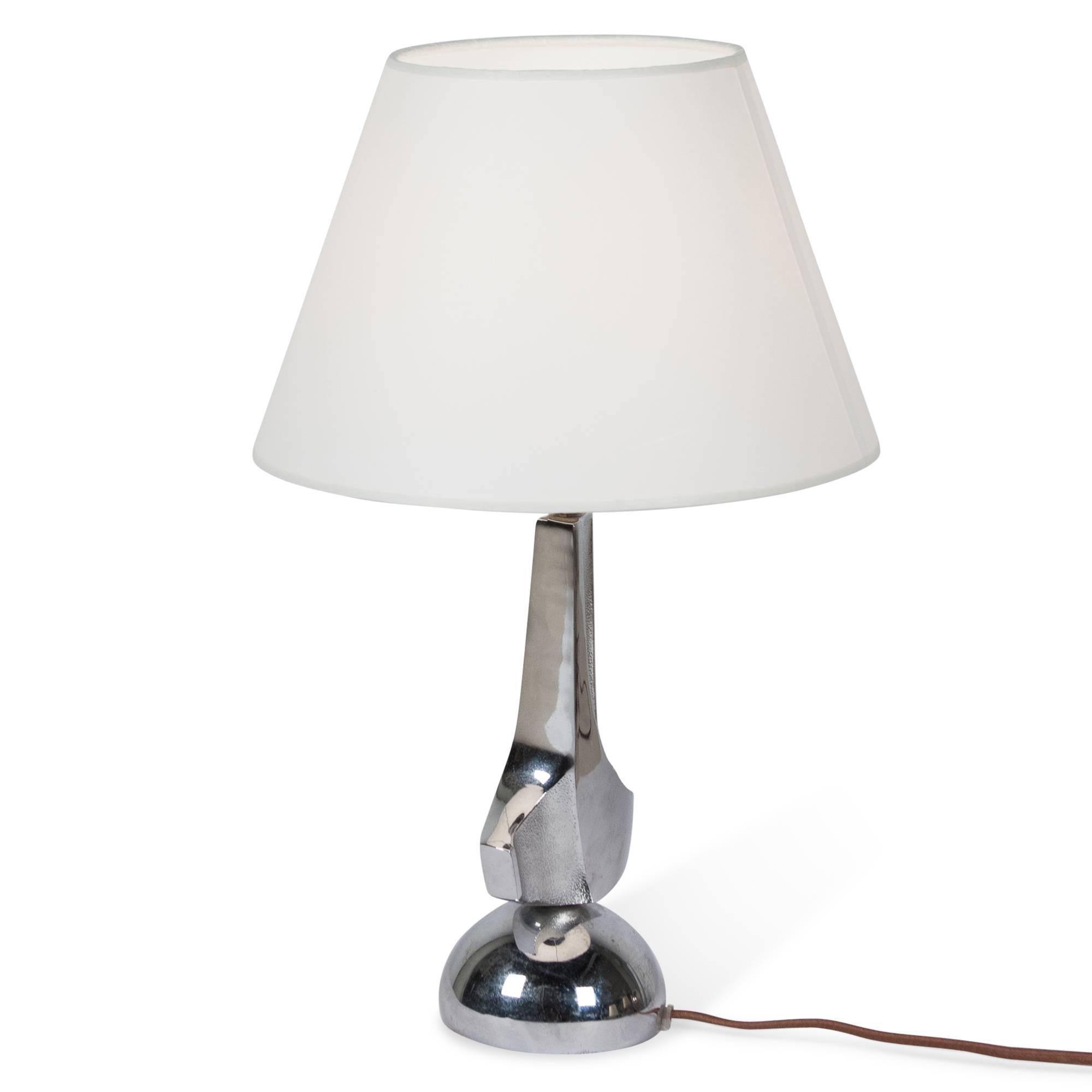 Chrome Streamline Table Lamp, Italian, 1930s In Excellent Condition For Sale In Hoboken, NJ