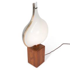 Teardrop Shaped Steel and Plastic Table Lamp, French, 1960s