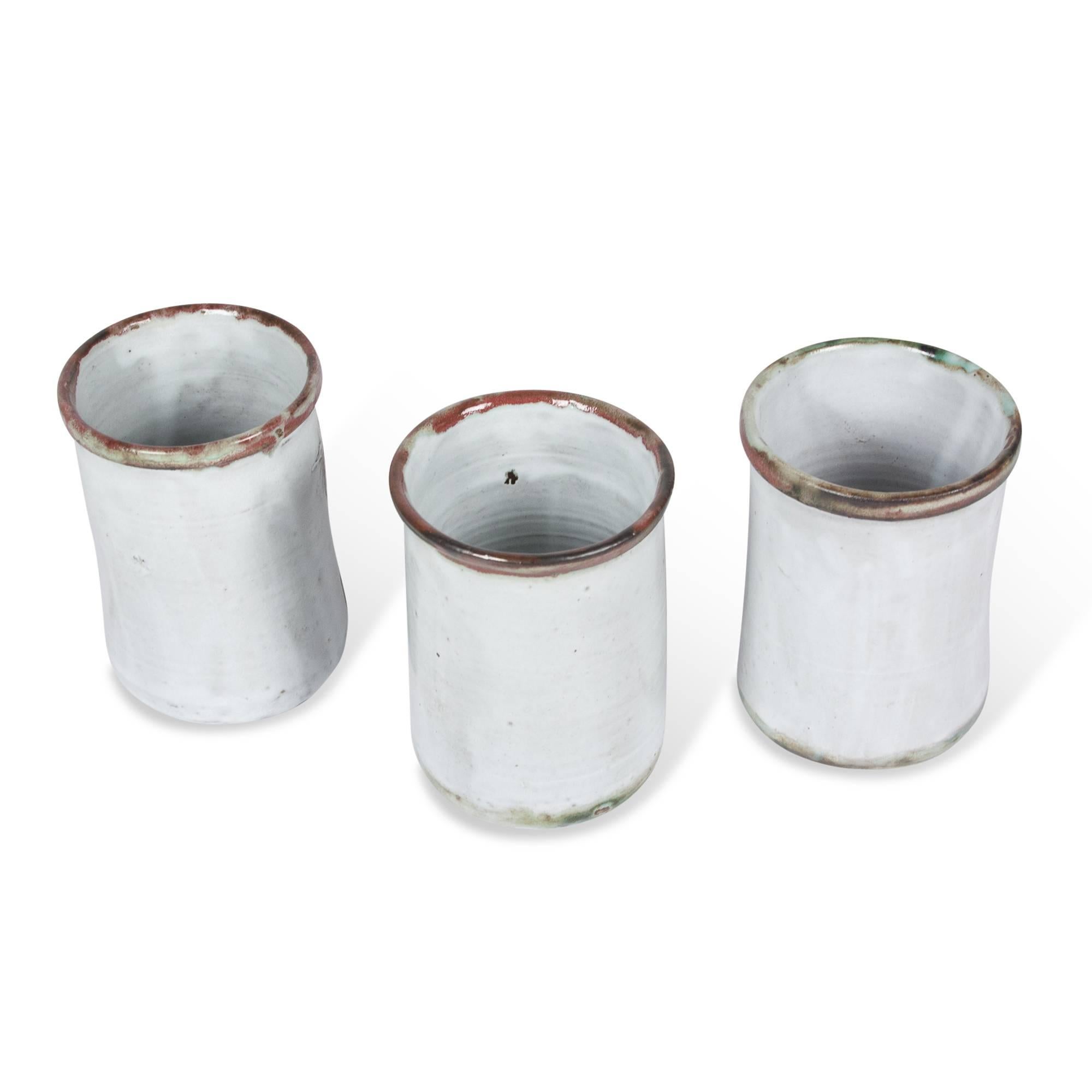 Mid-20th Century Set of Three Stoneware Pots by Albert Thiry, French, circa 1950 For Sale