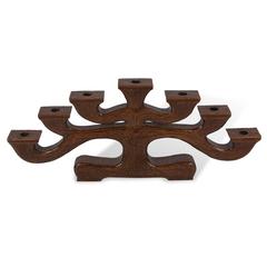 Carved Wood Seven-Light Candelabra, German, 1930s