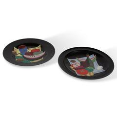 Set of Four Still-Life Plates by Colette Gueden for Primavera