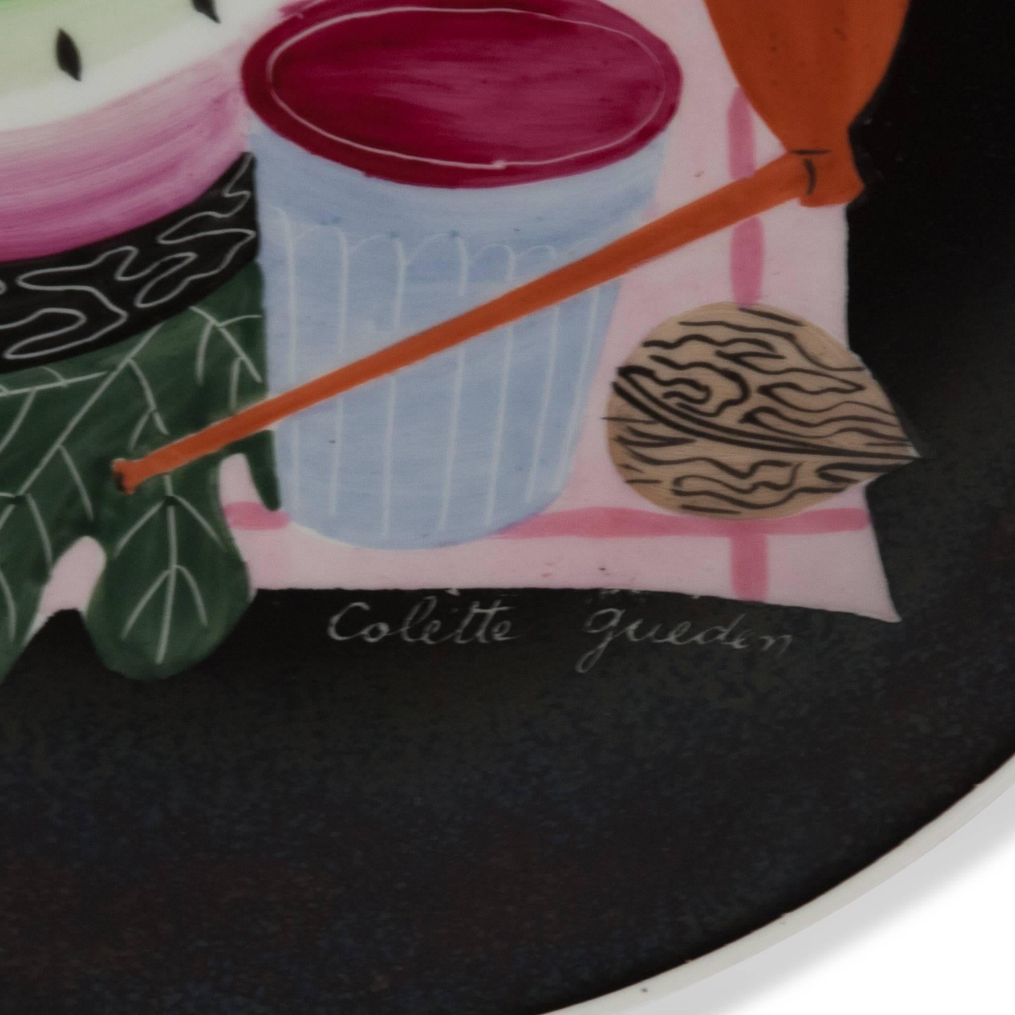Set of Four Still-Life Plates by Colette Gueden for Primavera For Sale 2