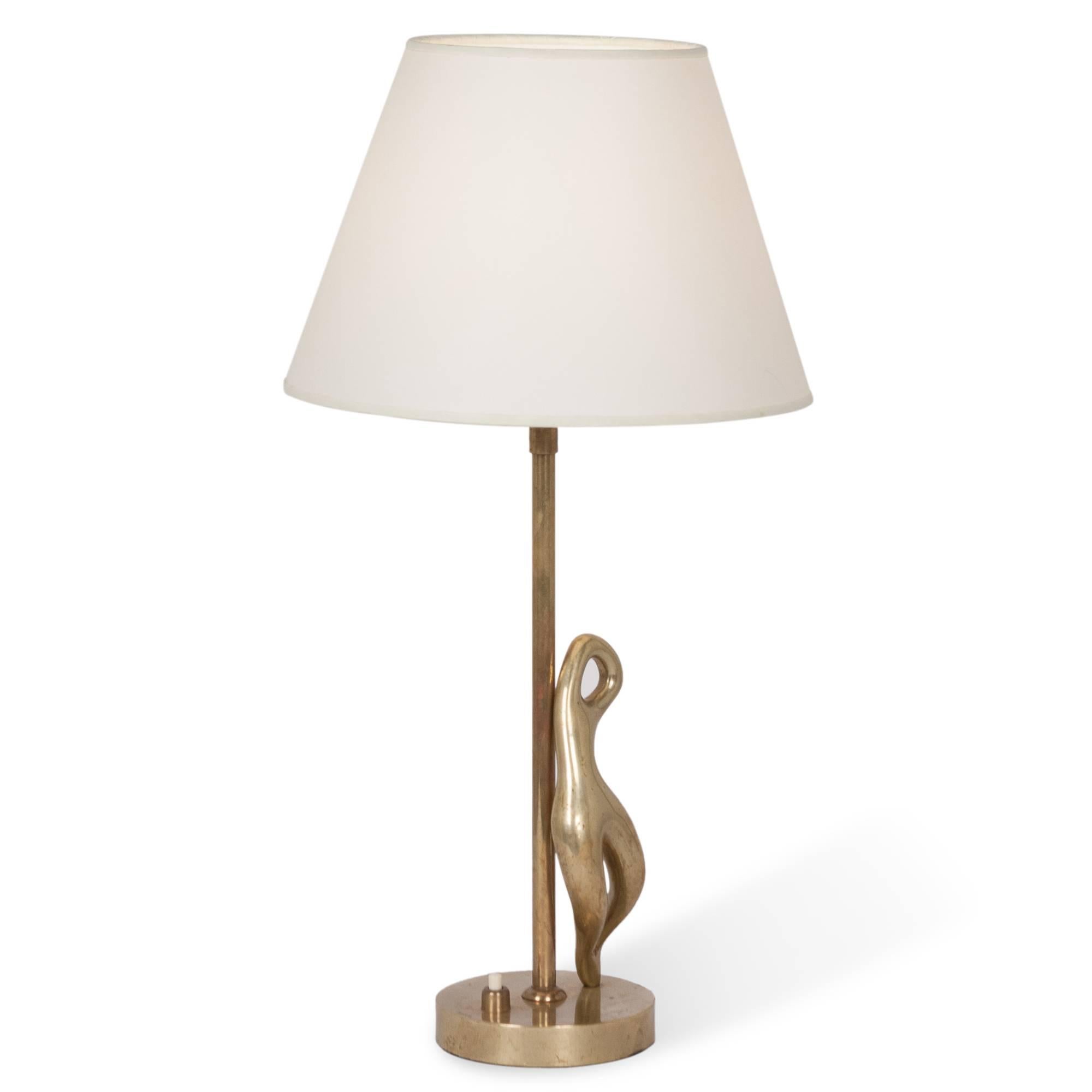 British Abstract Bronze Figure Table Lamp, 1950s, by Ricardo Scarpa For Sale