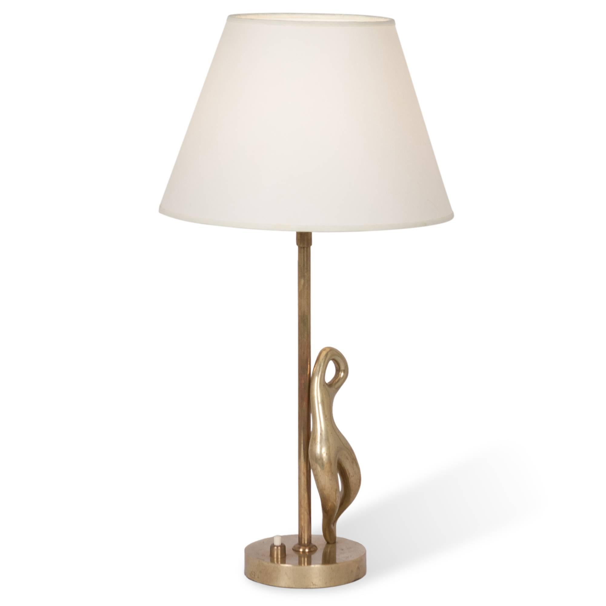 Mid-Century Modern Abstract Bronze Figure Table Lamp, 1950s, by Ricardo Scarpa For Sale