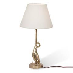 Abstract Bronze Figure Table Lamp, 1950s, by Ricardo Scarpa