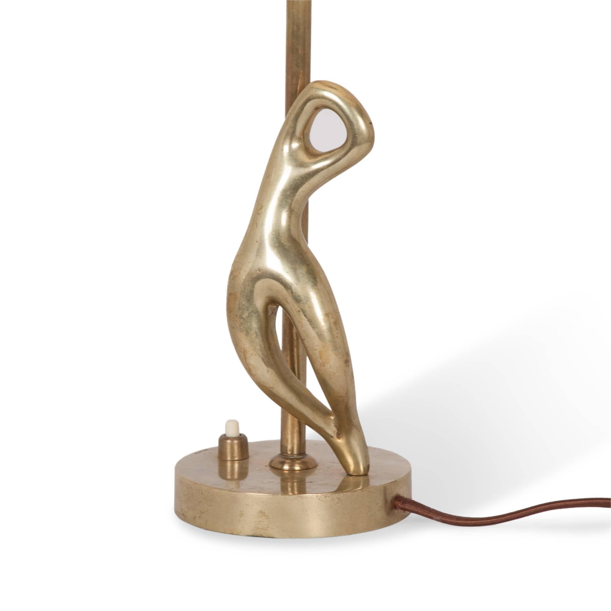 Mid-20th Century Abstract Bronze Figure Table Lamp, 1950s, by Ricardo Scarpa For Sale