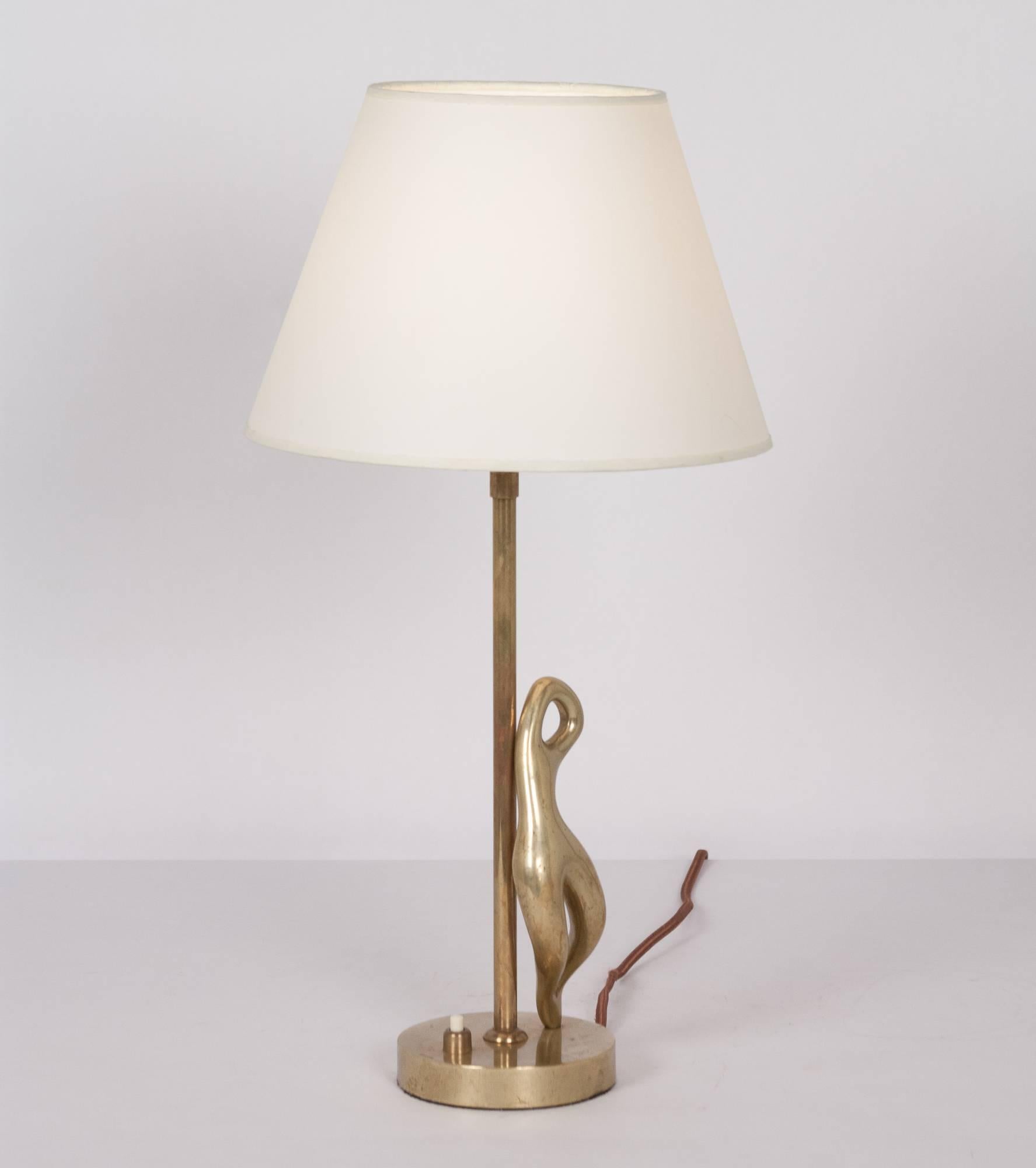 Abstract Bronze Figure Table Lamp, 1950s, by Ricardo Scarpa For Sale 1