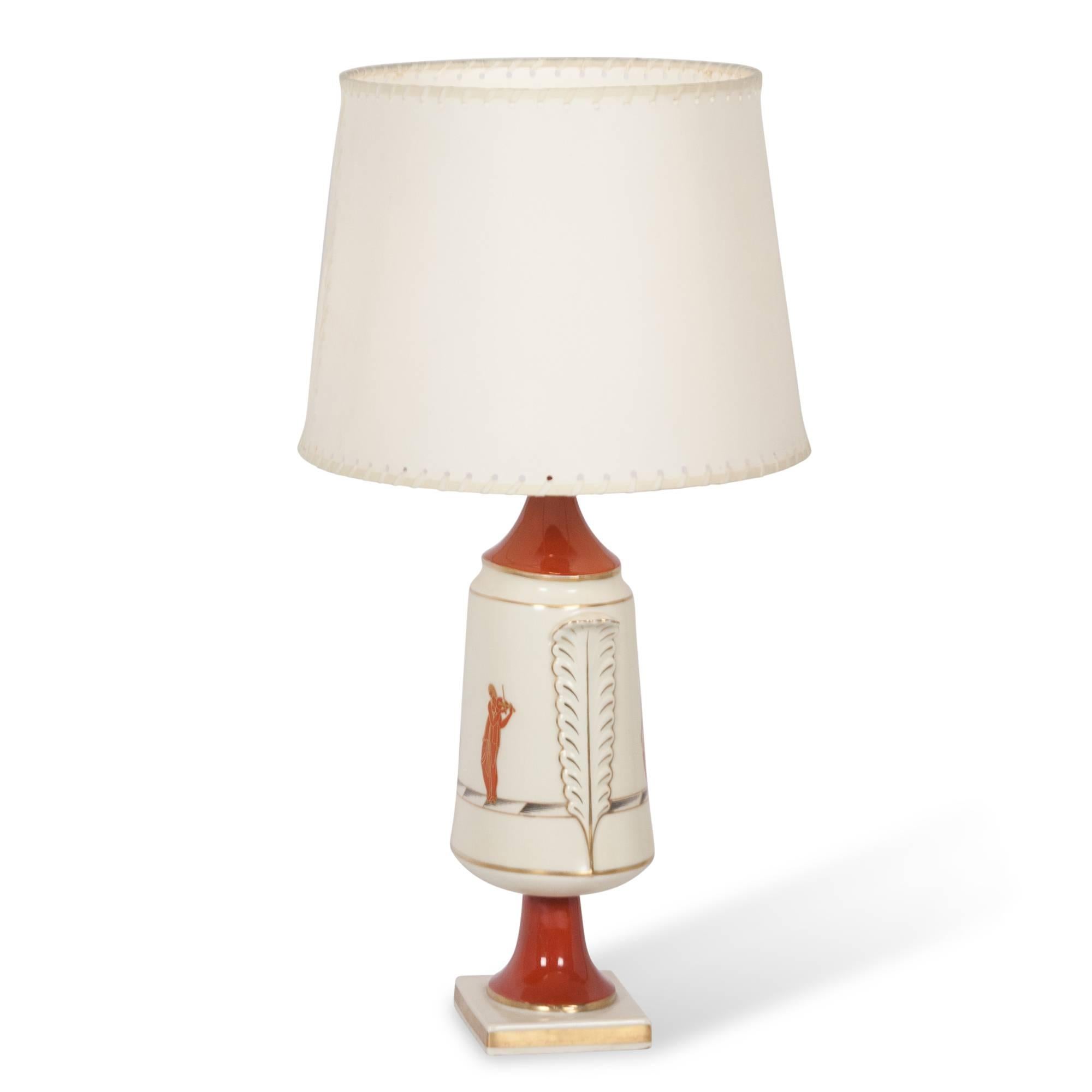 Gio Ponti for Ginori Table Lamp, Italian, 1920s In Excellent Condition For Sale In Hoboken, NJ