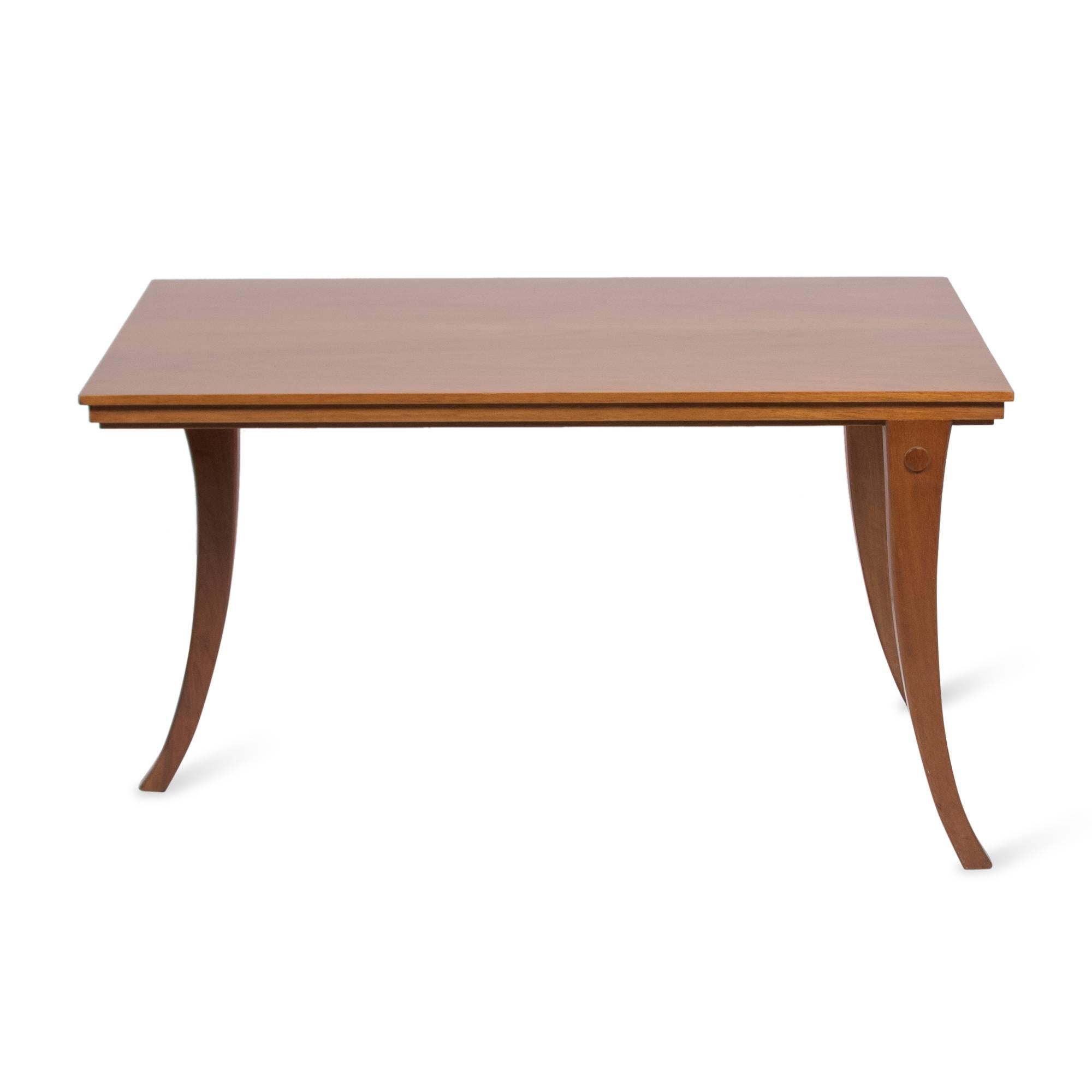 Mid-Century Modern Walnut Three-Legged Coffee Table by Gibbings for Saridis, 1960s