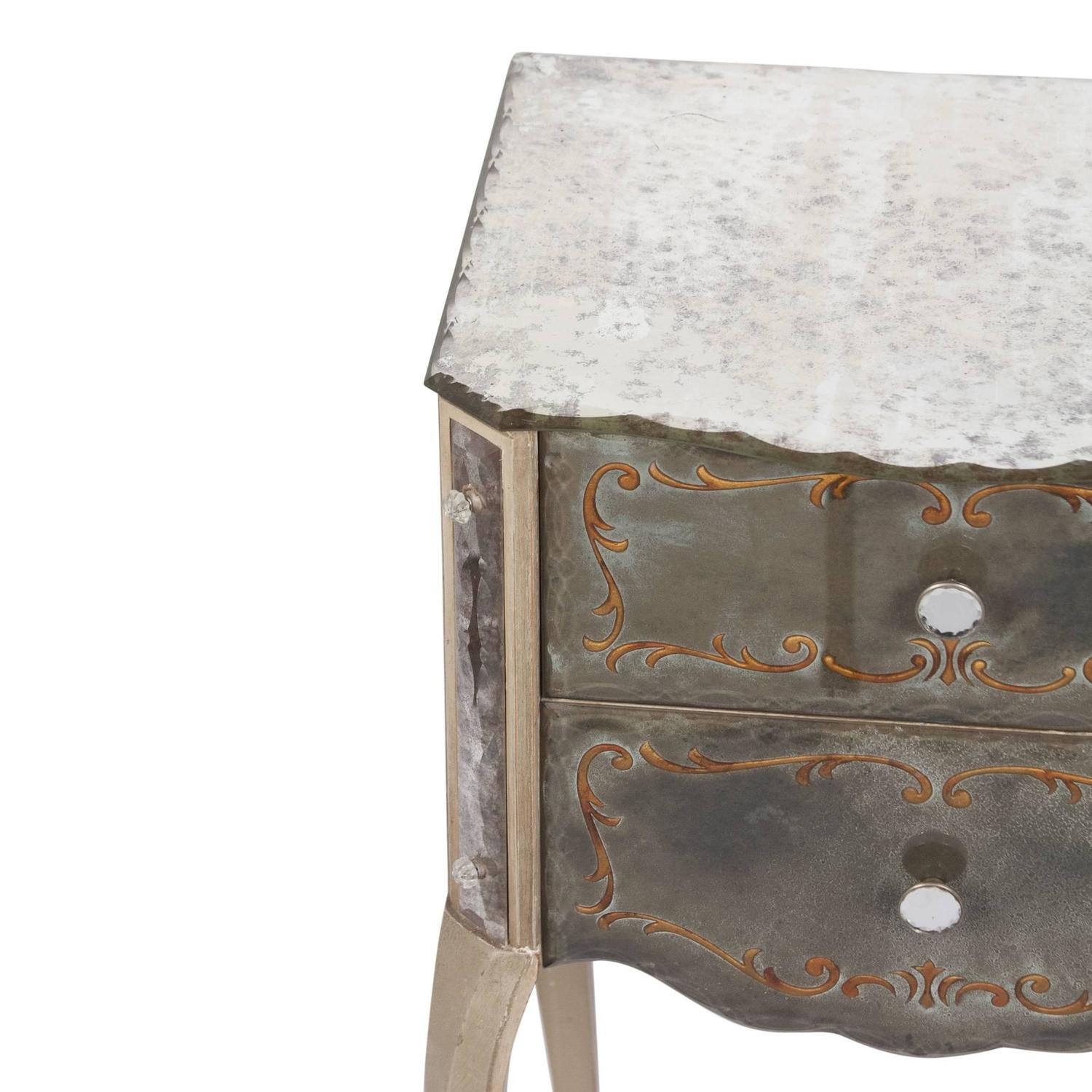 Mirrored Glass Nightstands by Marchand, American, 1940s For Sale at 1stdibs