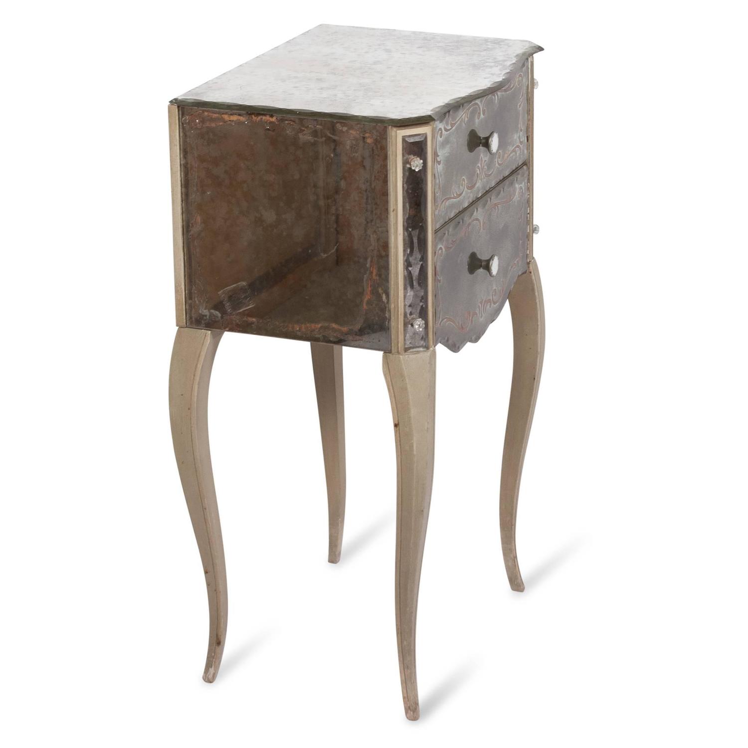 Mirrored Glass Nightstands by Marchand, American, 1940s For Sale at 1stdibs