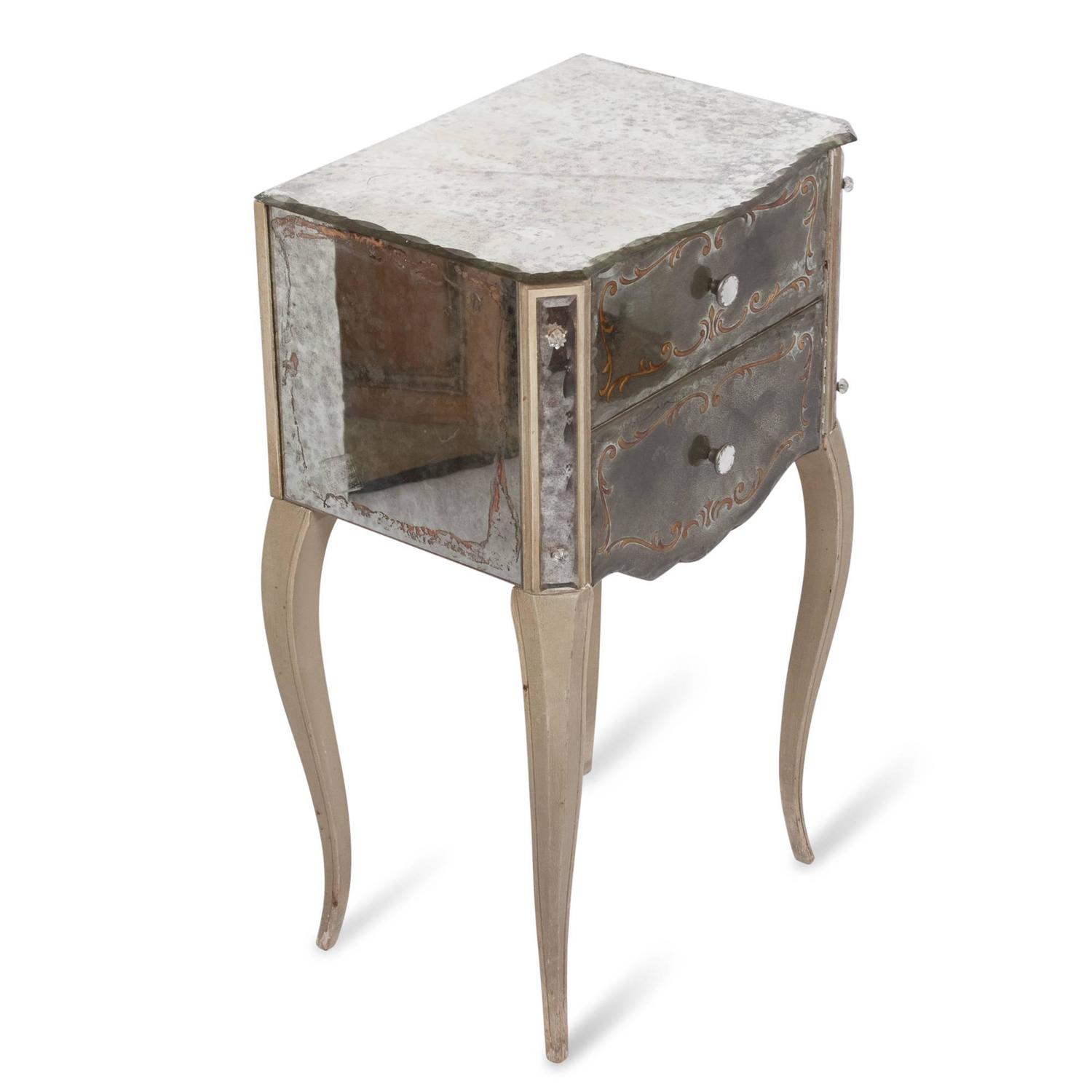 Mirrored Glass Nightstands by Marchand, American, 1940s For Sale at 1stdibs