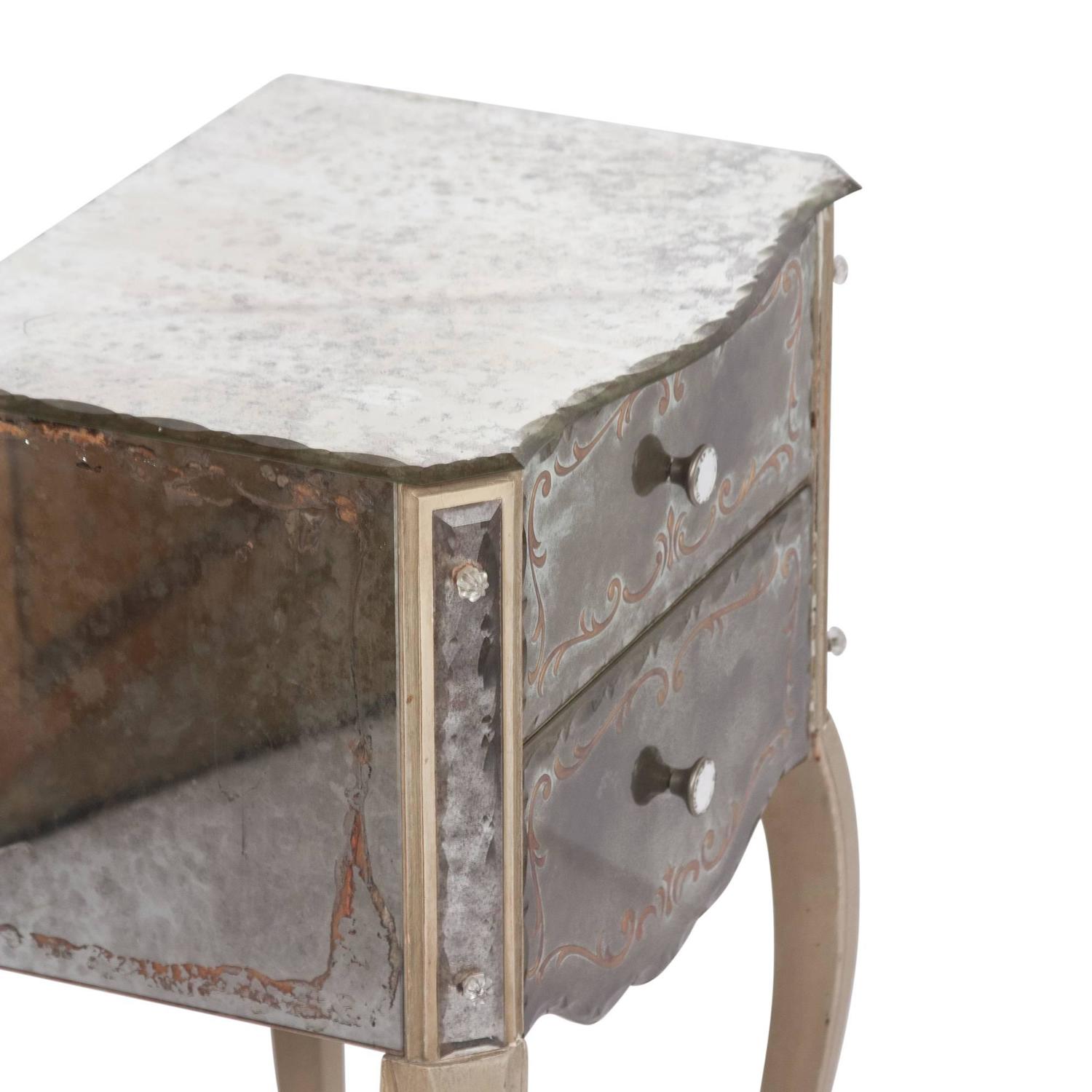 Mirrored Glass Nightstands by Marchand, American, 1940s For Sale at 1stdibs