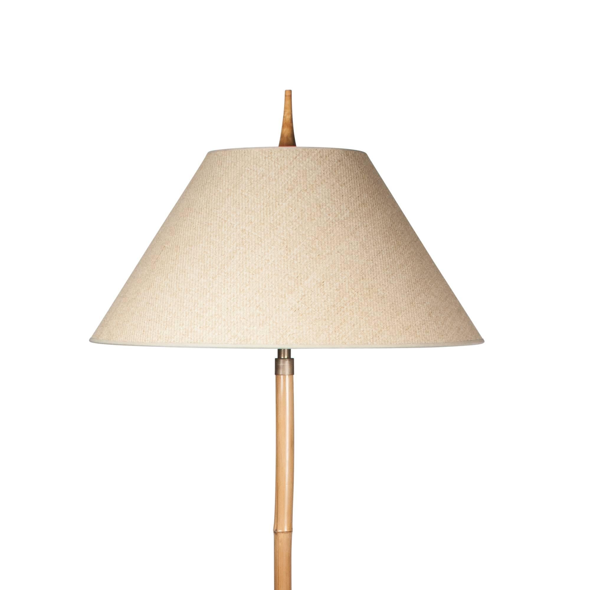 Mid-Century Modern Auböck Style Bamboo Floor Lamp, Austrian, 1950s For Sale