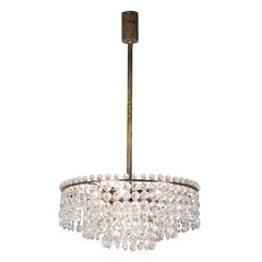 Faceted Crystal Drop Tiered Chandelier, Austrian, 1950s