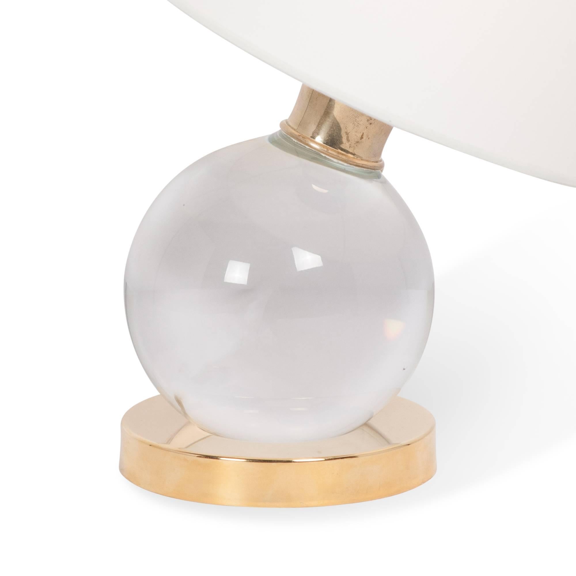American Pivoting Crystal Ball Table Lamp For Sale