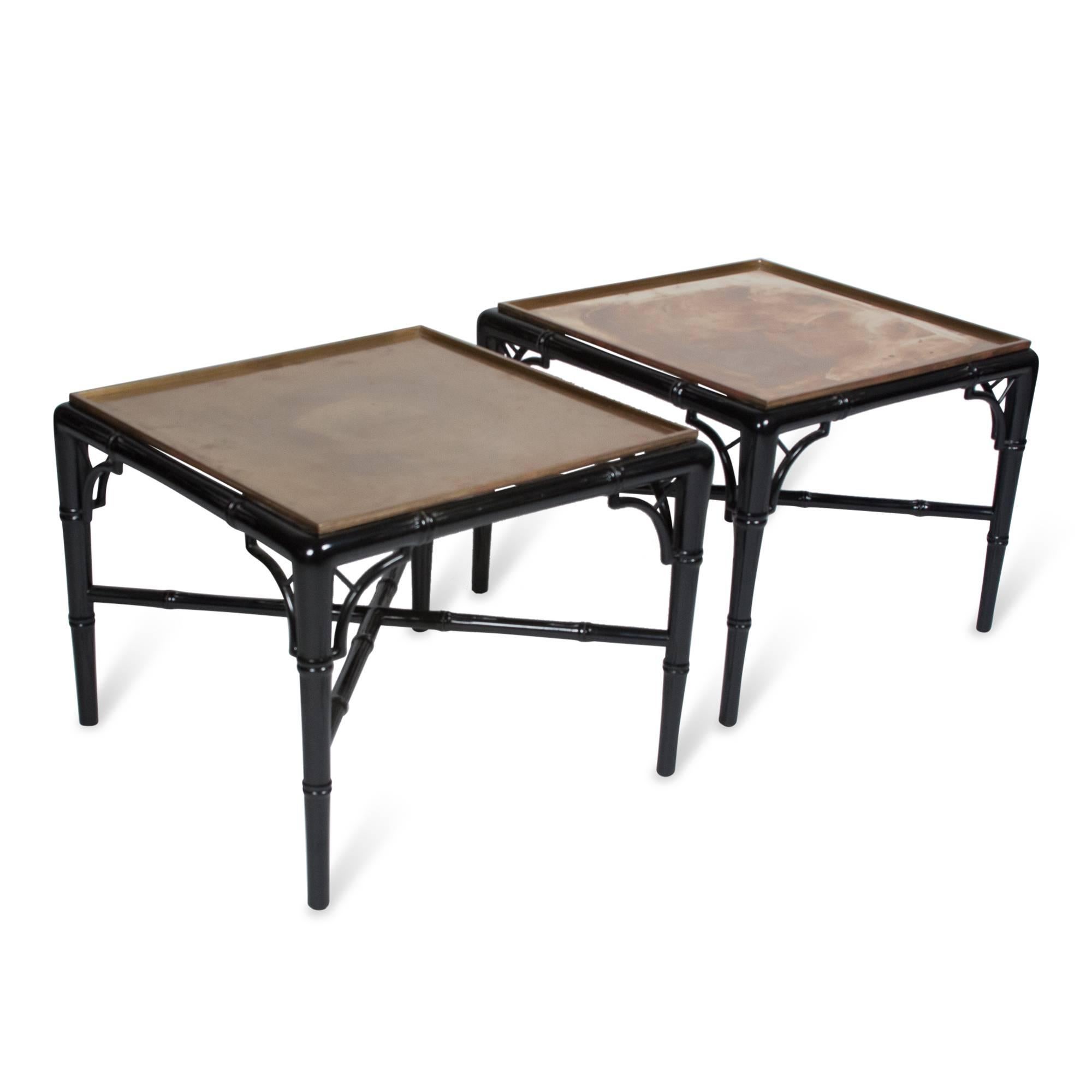 Lacquered Pair of Black Lacquer End Tables by Billy Haines, American, circa 1940