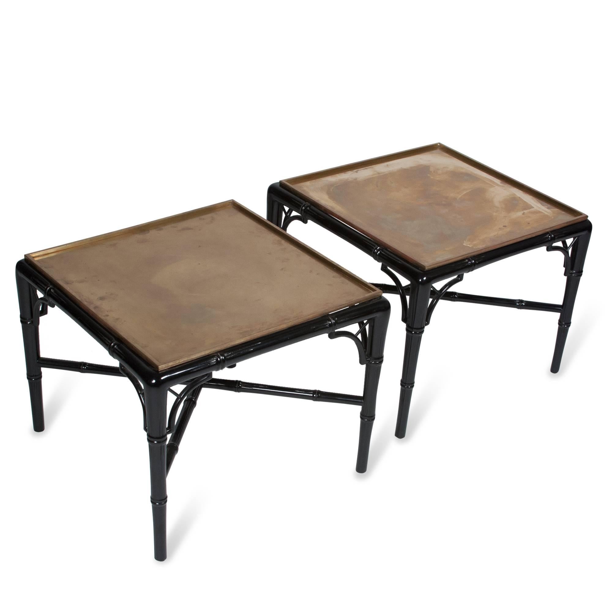 Pair of Black Lacquer End Tables by Billy Haines, American, circa 1940 In Good Condition In Hoboken, NJ