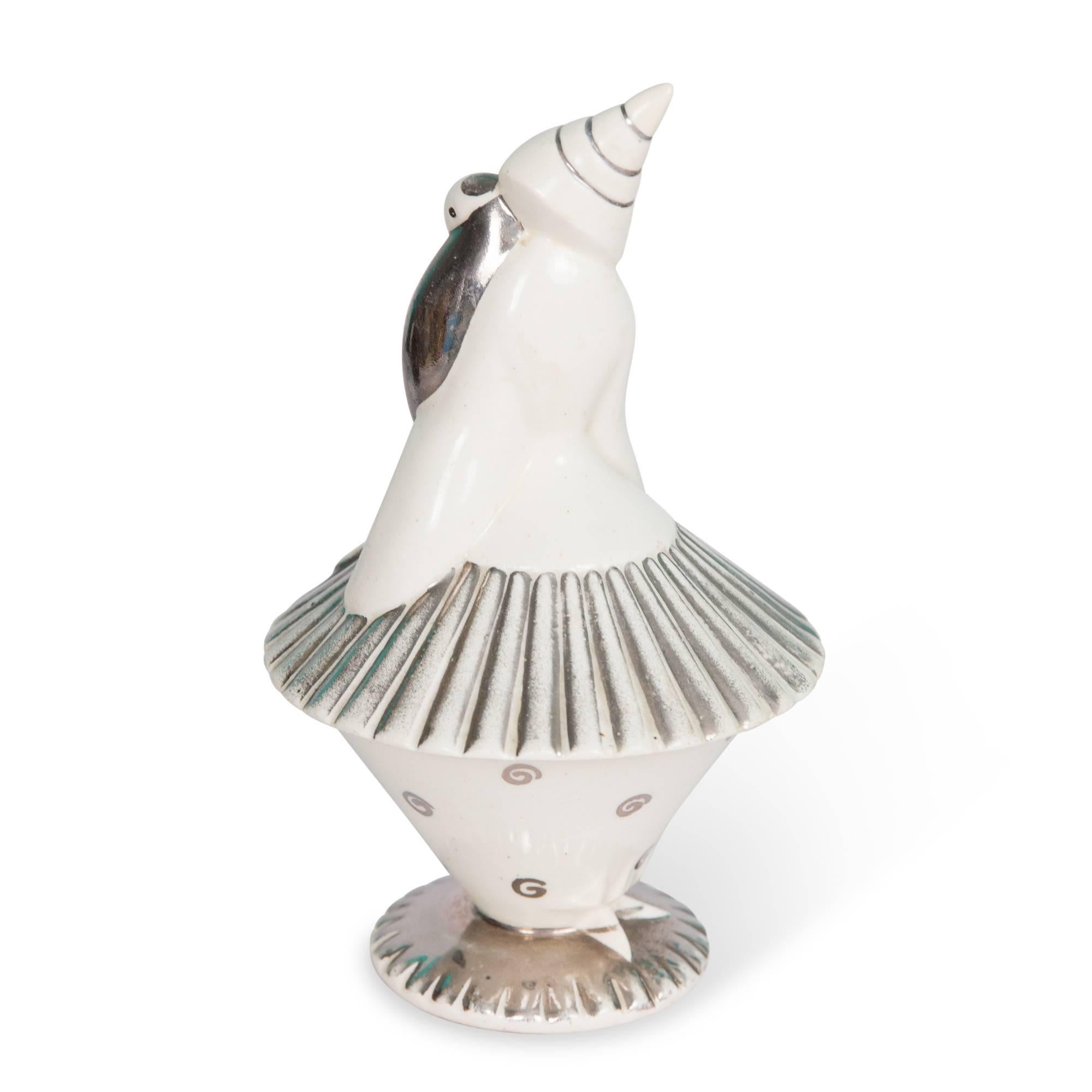 Figural Lidded Porcelain Bowl by Atelier Primavera In Excellent Condition For Sale In Hoboken, NJ