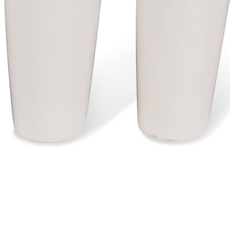 Set of Four White Ceramic Drinking Glasses at 1stDibs