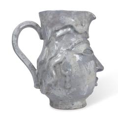 Glazed Sculpted Ceramic Pitcher, French, 1930s