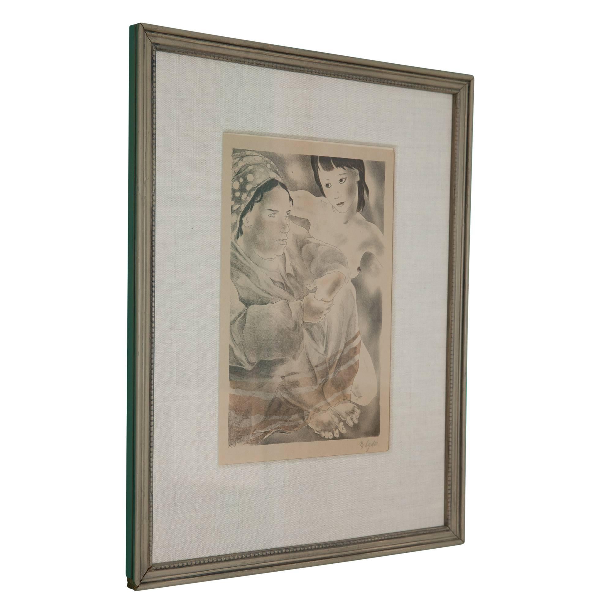 Colored Lithograph by Mariette Lydis, French, Late 1920s In Excellent Condition For Sale In Hoboken, NJ