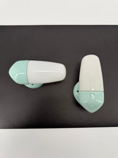 Lampade a stelo in porcellana blu acqua degli anni '50 di Wilhelm Wagenfeld per Lindner