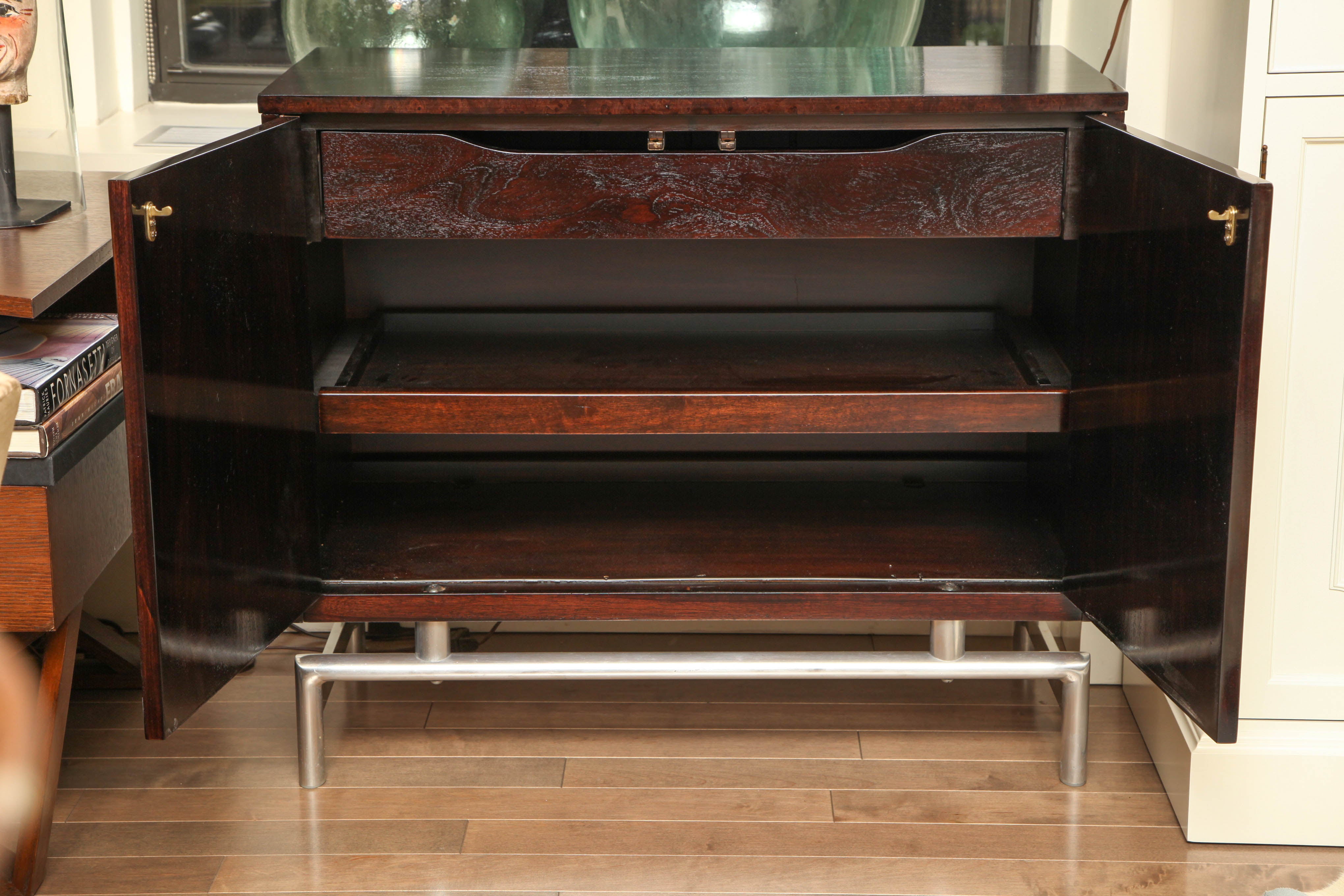 Small Burl Front Chest/Bar c. 1960 1