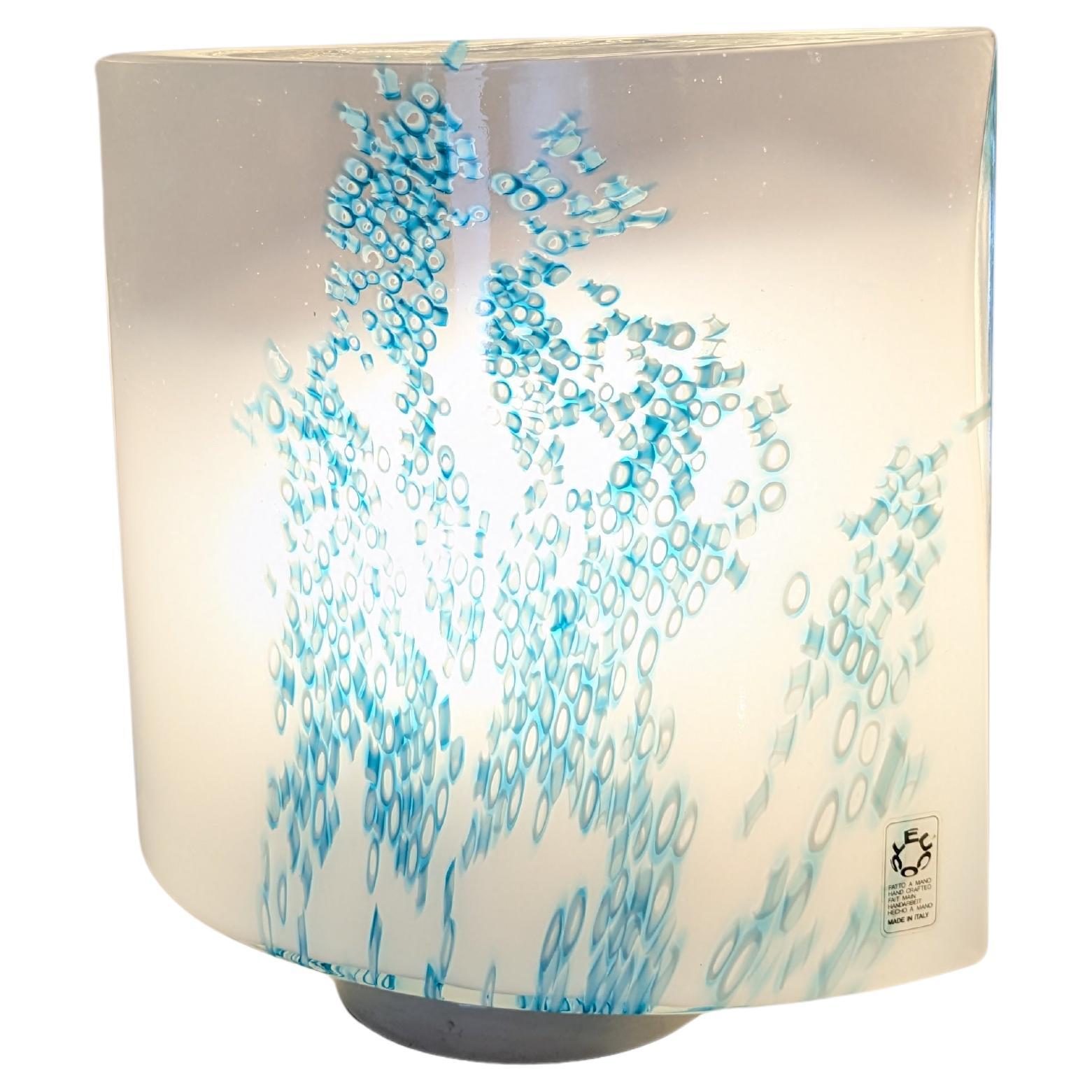 Pair of blue murrine Idra table lamps, murano, Rosanna Toso, Leucos, Italy, 1982