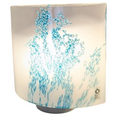 Pair of blue murrine Idra table lamps, murano, Rosanna Toso, Leucos, Italy, 1982