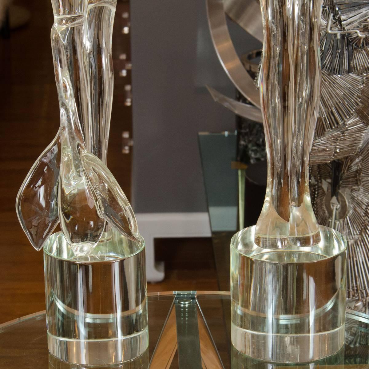 Italian Pair of Figural Murano Glass Sculptures