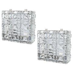 Pair of Facet-Cut Crystal Sconces 7