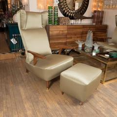 Pair of Large Upholstered Wingback Armchairs