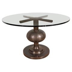 Circular Patinated and Repoussed Bronze Center Table 3