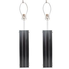 Pair of Brushed Nickel Table Lamps 12