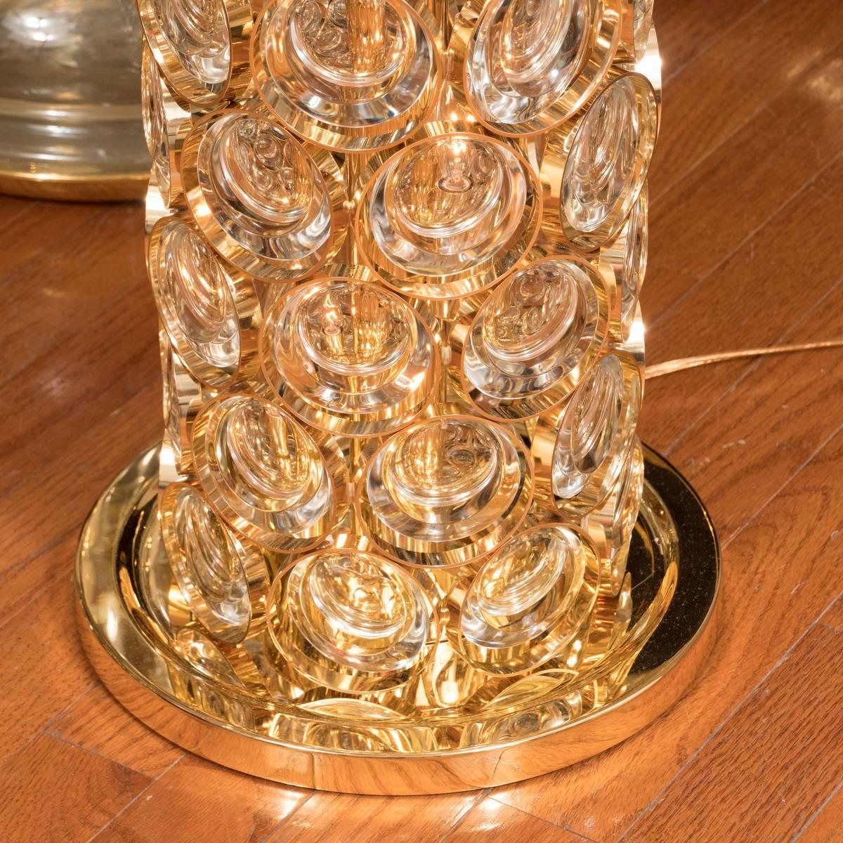 German Glass Lens Floor Lamp