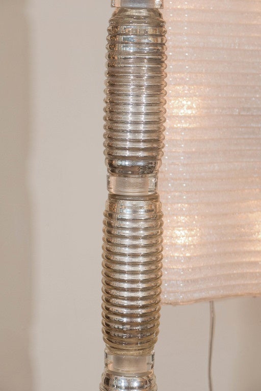 Mercury Glass Fluted "Torchiere" Floor Lamp For Sale at 1stdibs