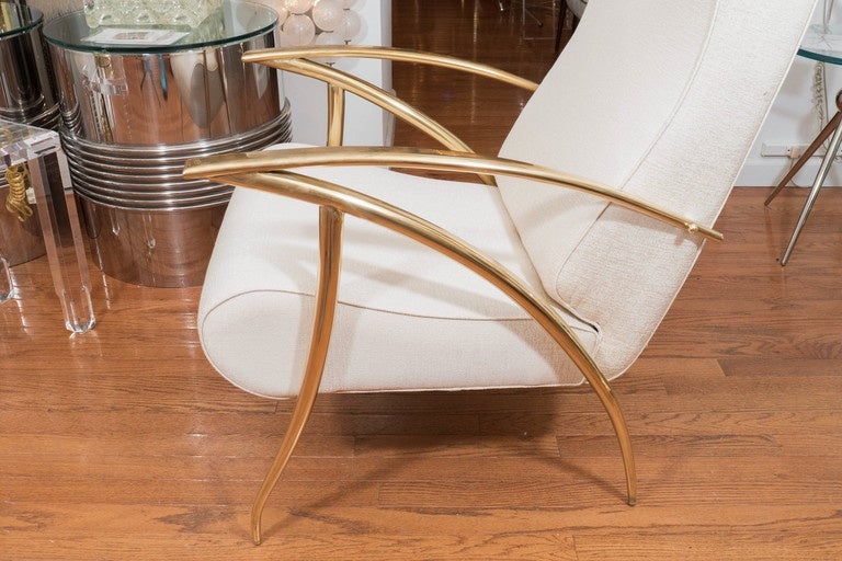 Stylized Brass Armchair 1