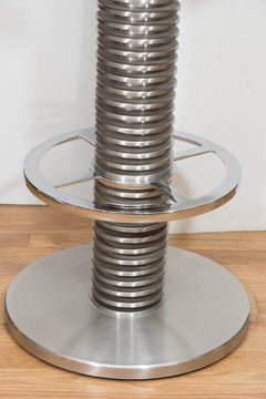 Trio of Polished Nickel Bar Stools
